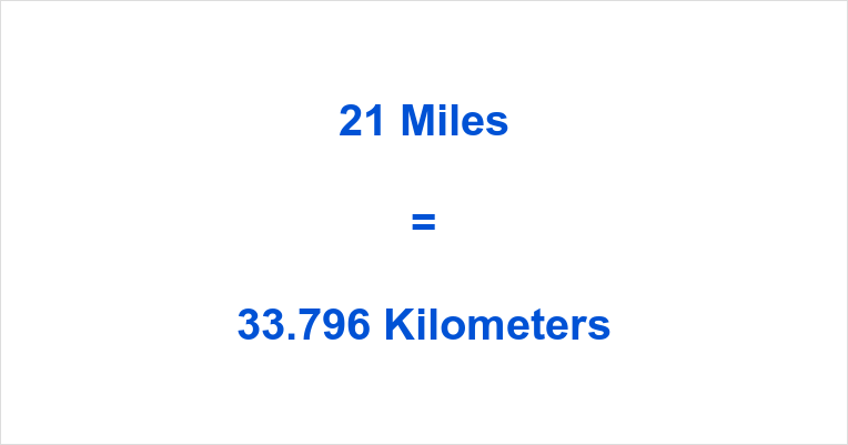 Key points about 21 km to miles