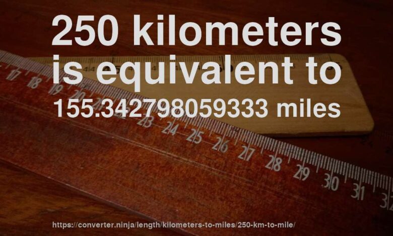 Key points about 250 mil to km