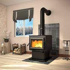 wood stove with heat shield